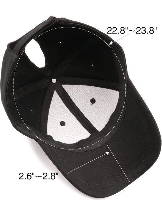 〽️Women Cotton Black High Ponytail Baseball Cap Trucker Bad Hair Day Adjustable